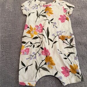 Old Navy Floral Baby Romper - Pink, Yellow, Green on Cream